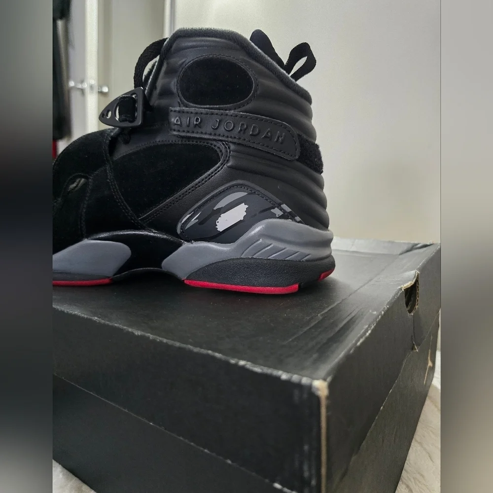 Jordan Black and Gray Sneakers with Cross-Straps...